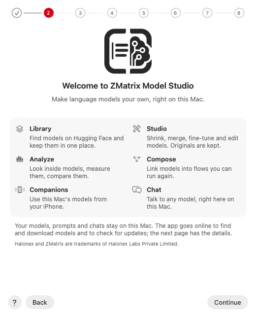 The welcome page of the first-run guide
